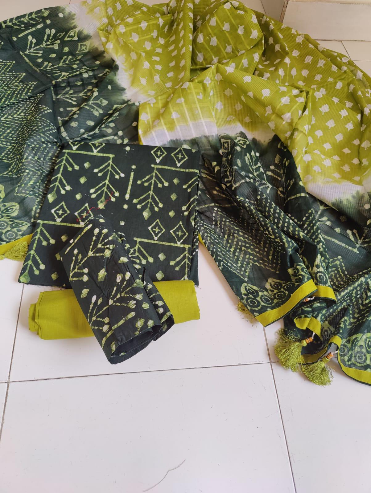 Batik Unstitch three piece