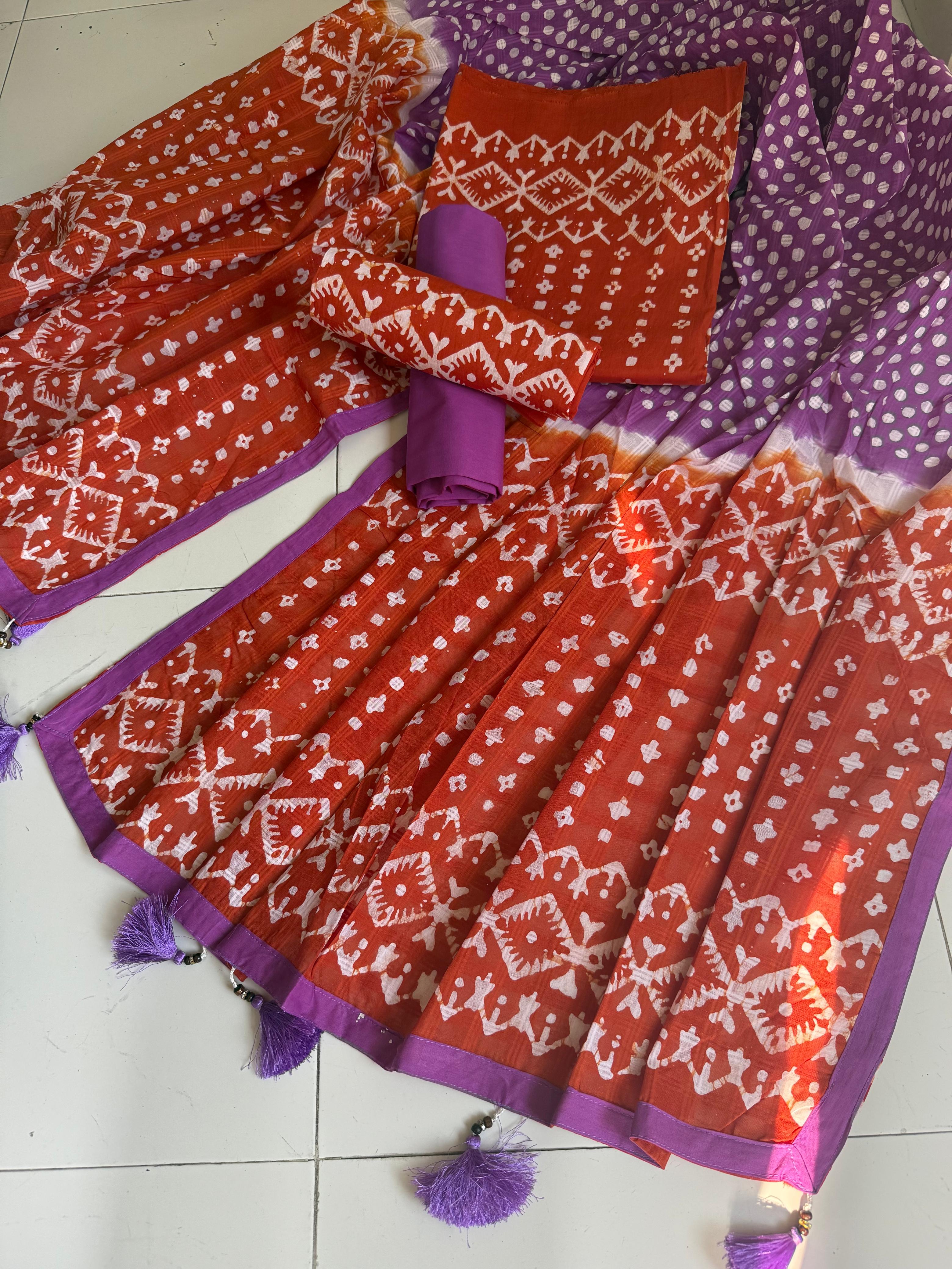Batik Unstitch three piece