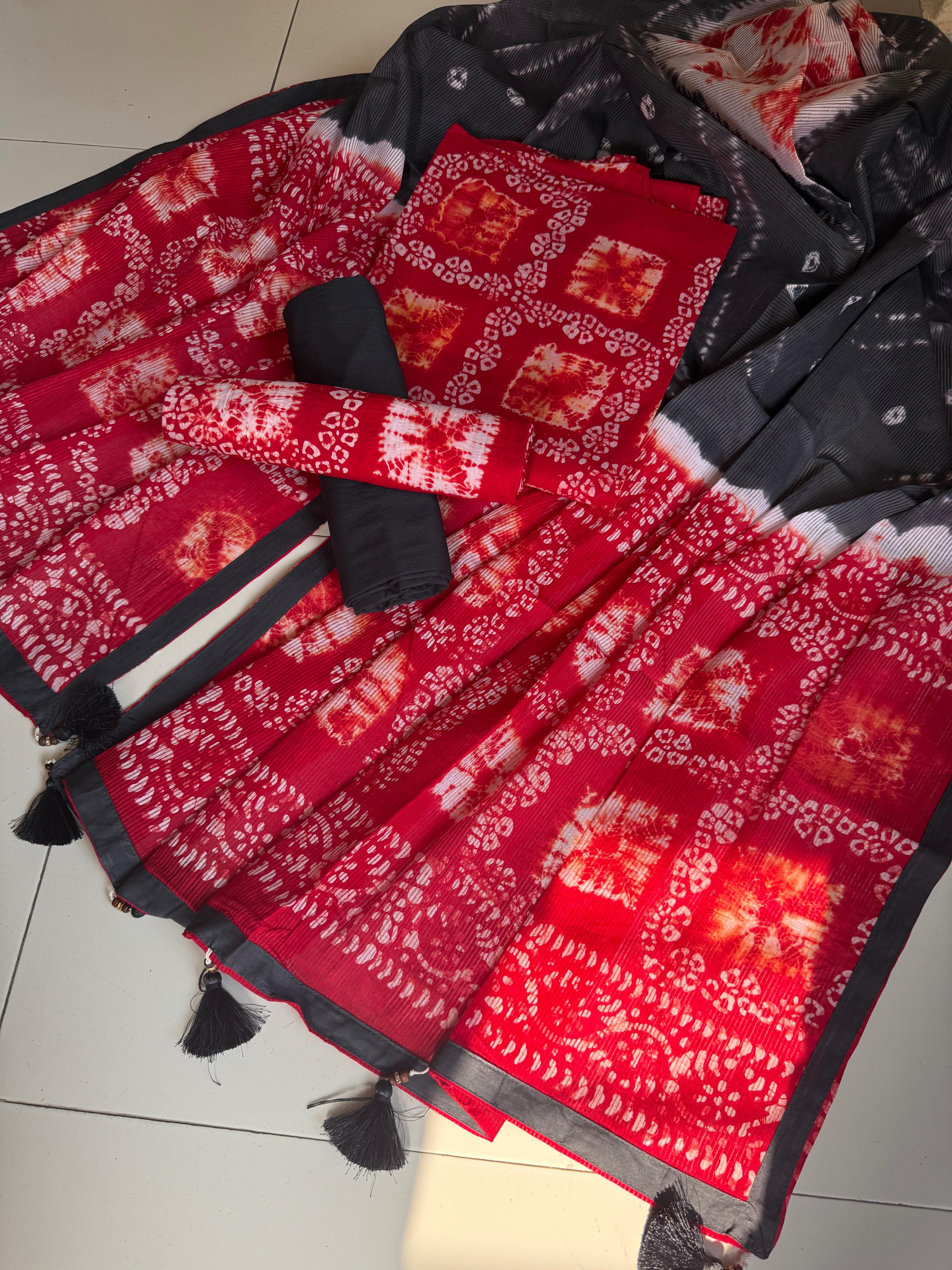 Batik Unstitch three piece