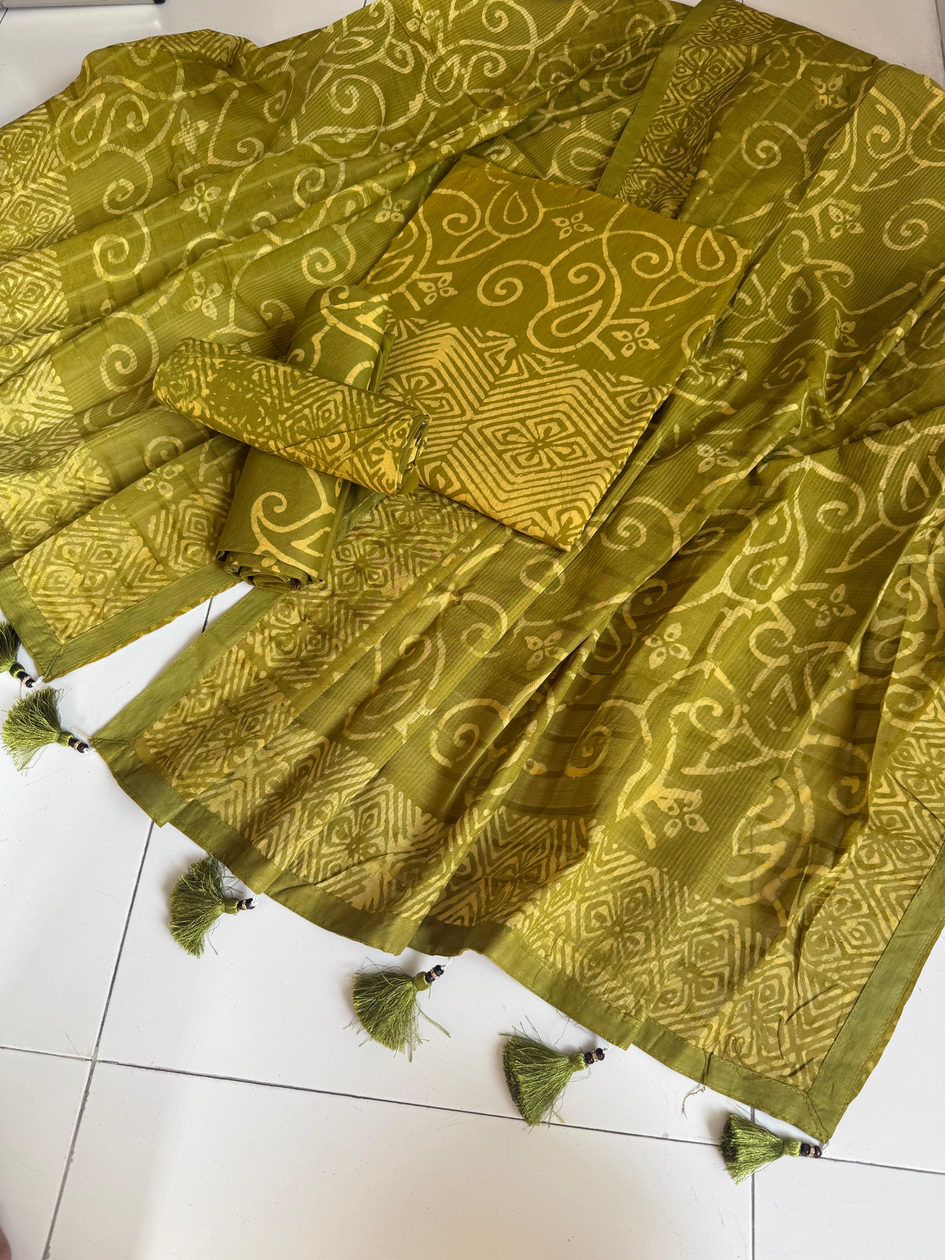Batik Unstitch three piece