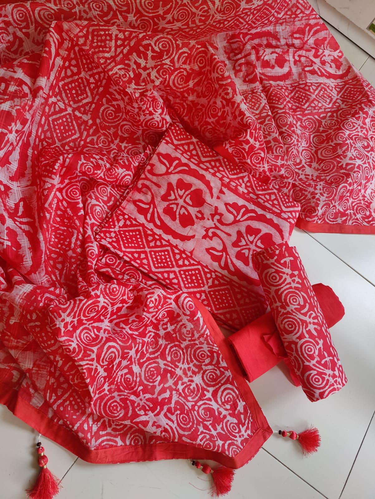 Batik Unstitch three piece